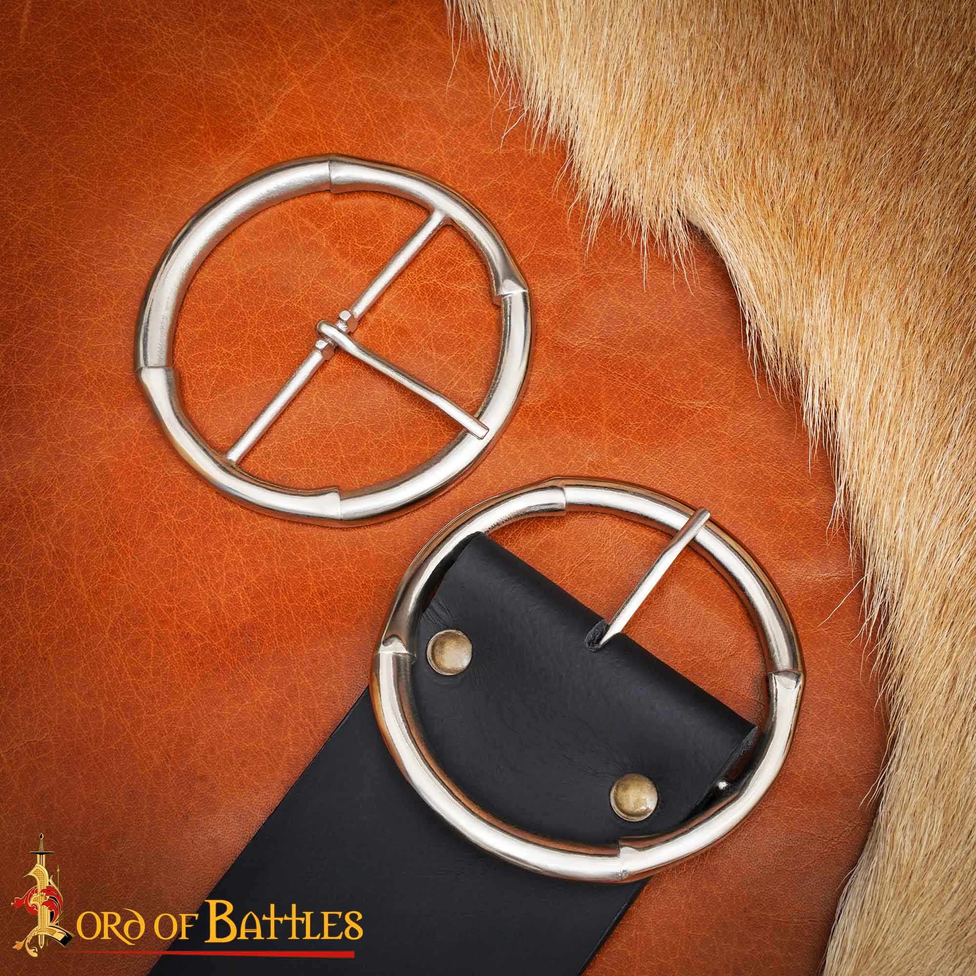 8931_6 Medieval Steel Round Buckle