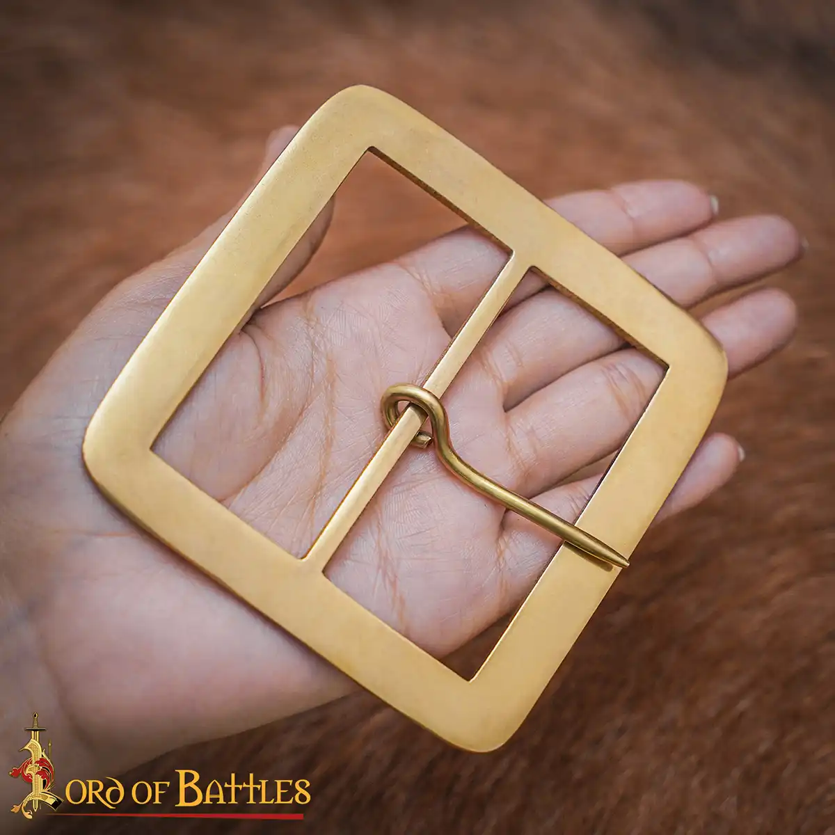 Square Medieval Belt Buckle | Solid Brass Buckle - Image 5