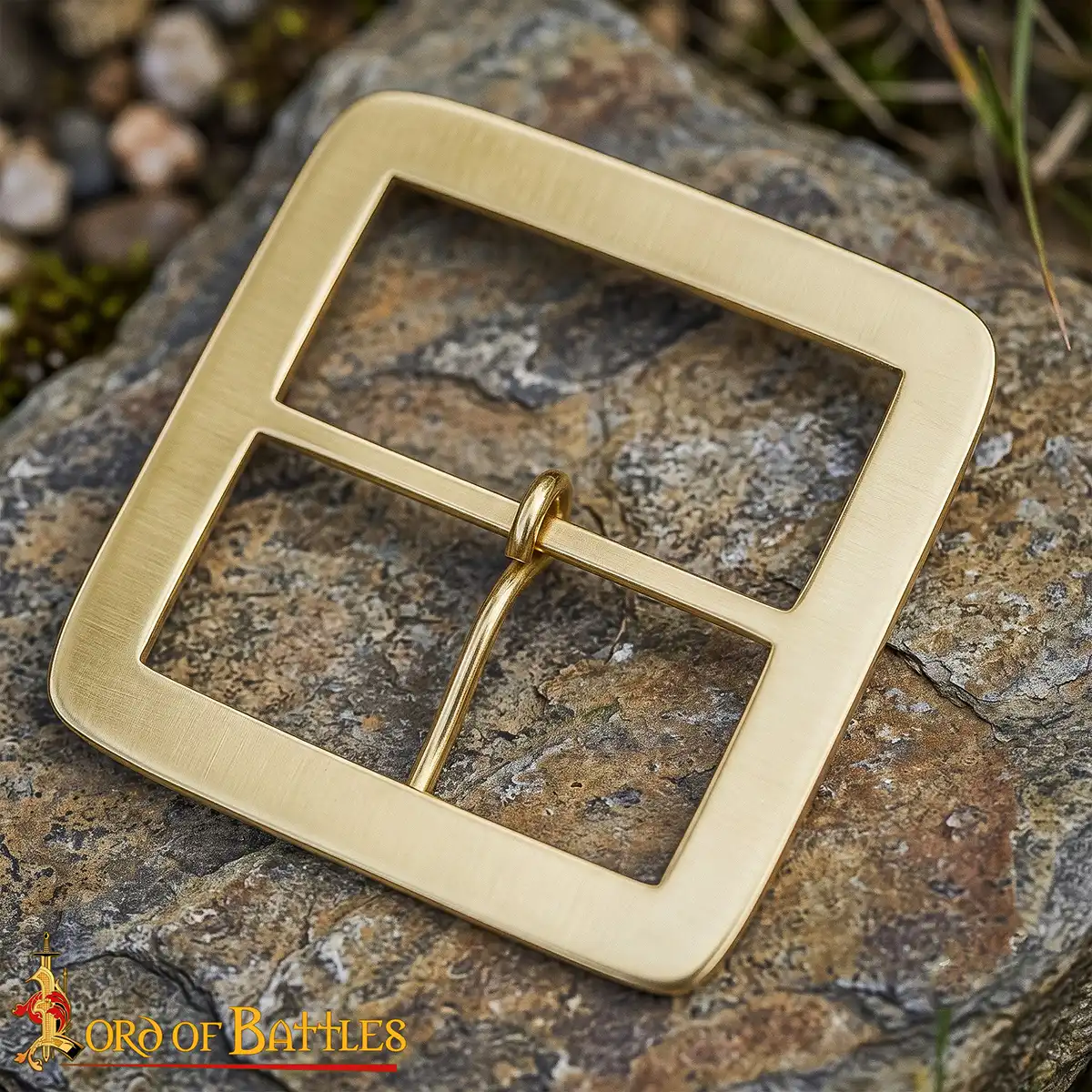 Square Medieval Belt Buckle | Solid Brass Buckle - Image 4
