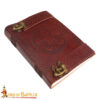 Handmade Leather Journal with Fleur-de-Lys Embossing with Brass Lock-8663BR-WL 3 Handmade Leather Journal