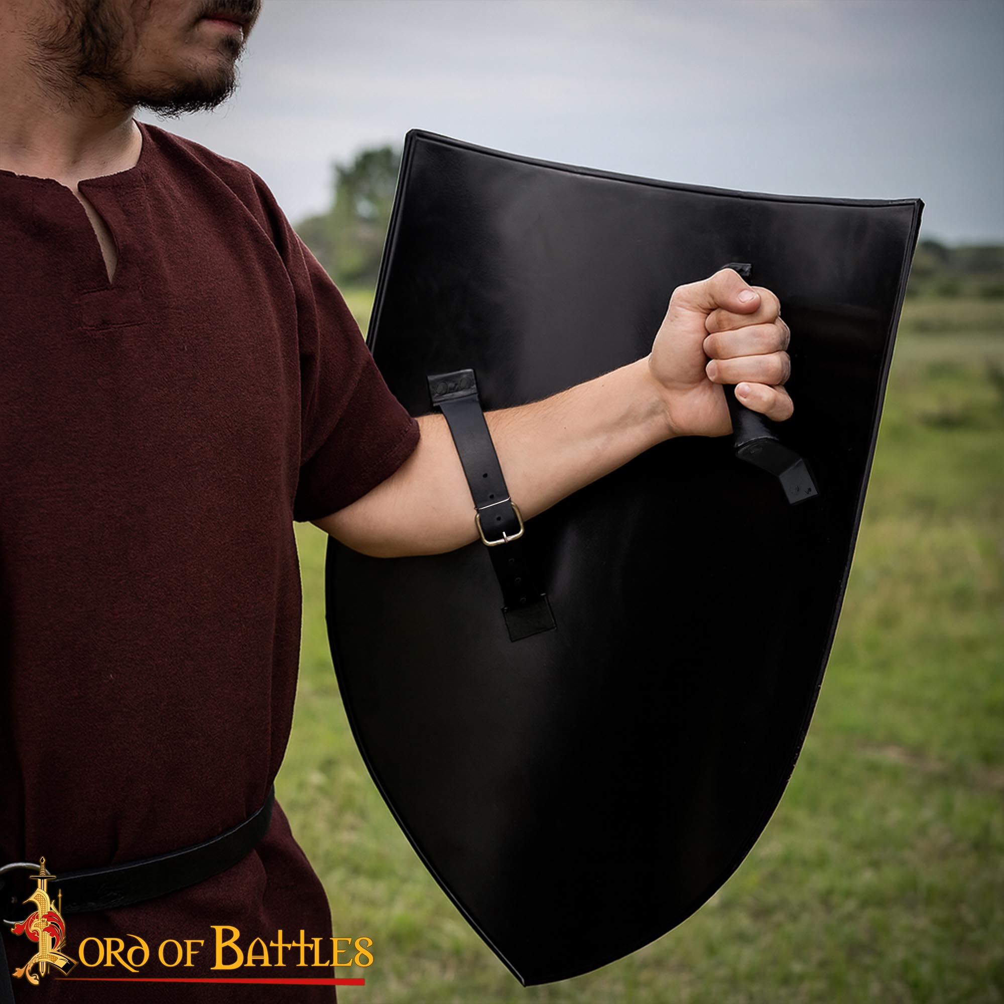 Medieval Right-Handed Steel Heater Shield Blank 18 Gauge Steel - 25209 5 Medieval Steel Heater Shield Blank