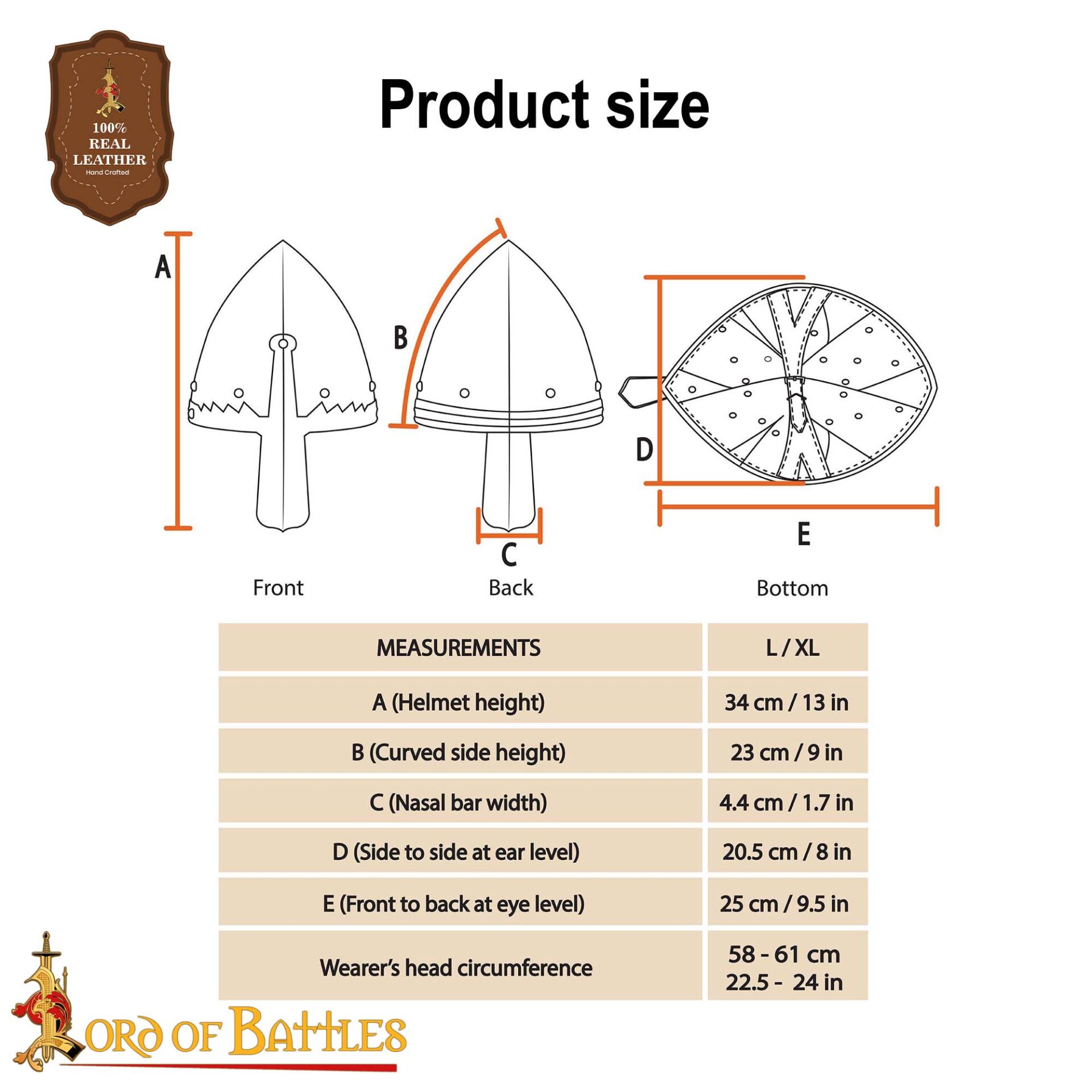 Saint Wenceslaus Nasal Helmet with Leather Liner - 2201PL16 2 Nasal Helmet