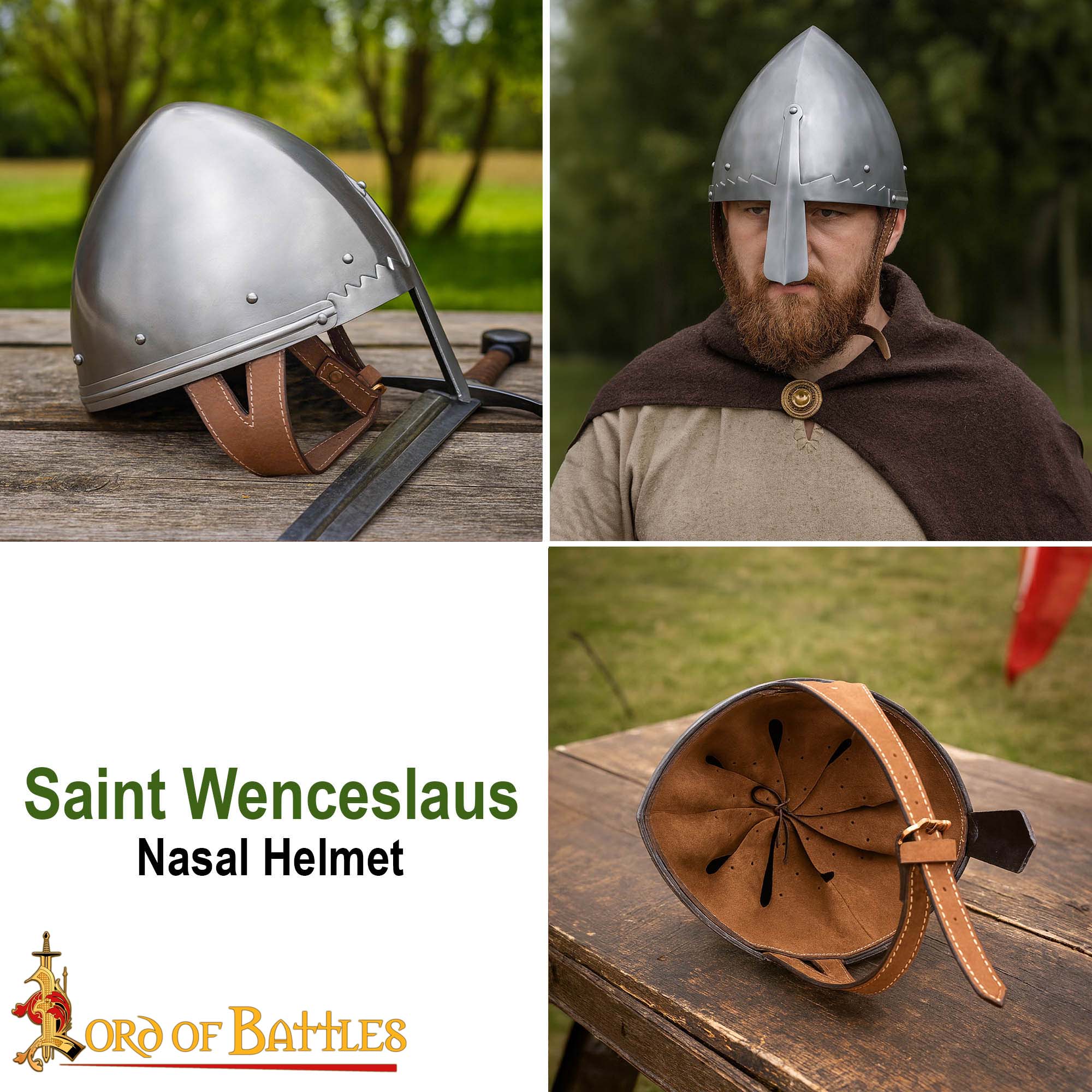 Saint Wenceslaus Nasal Helmet with Leather Liner - 2201PL16 7 Nasal Helmet