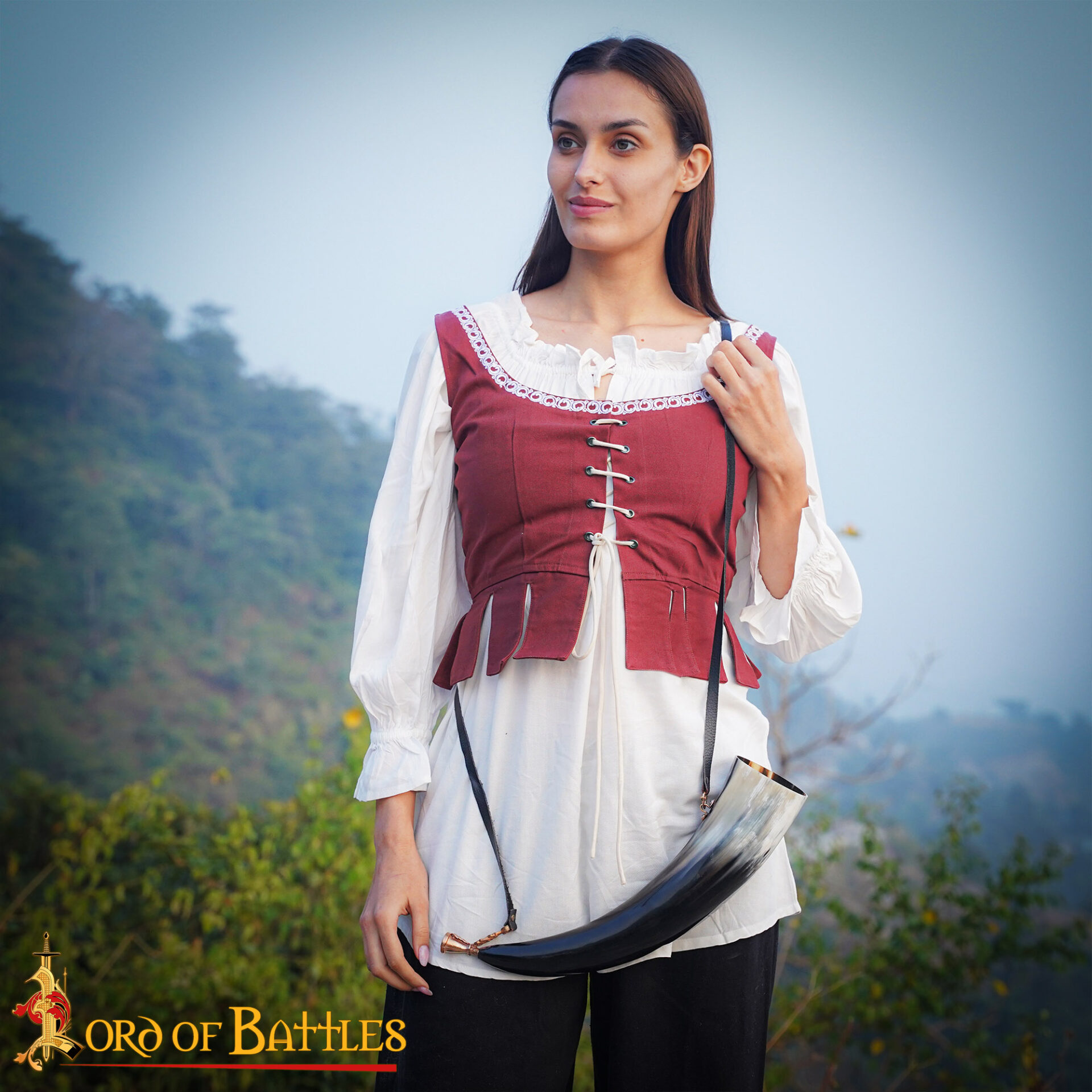 Viking Blowing Horn with Bronze Decoration-26467BZ 6 Blowing Horn