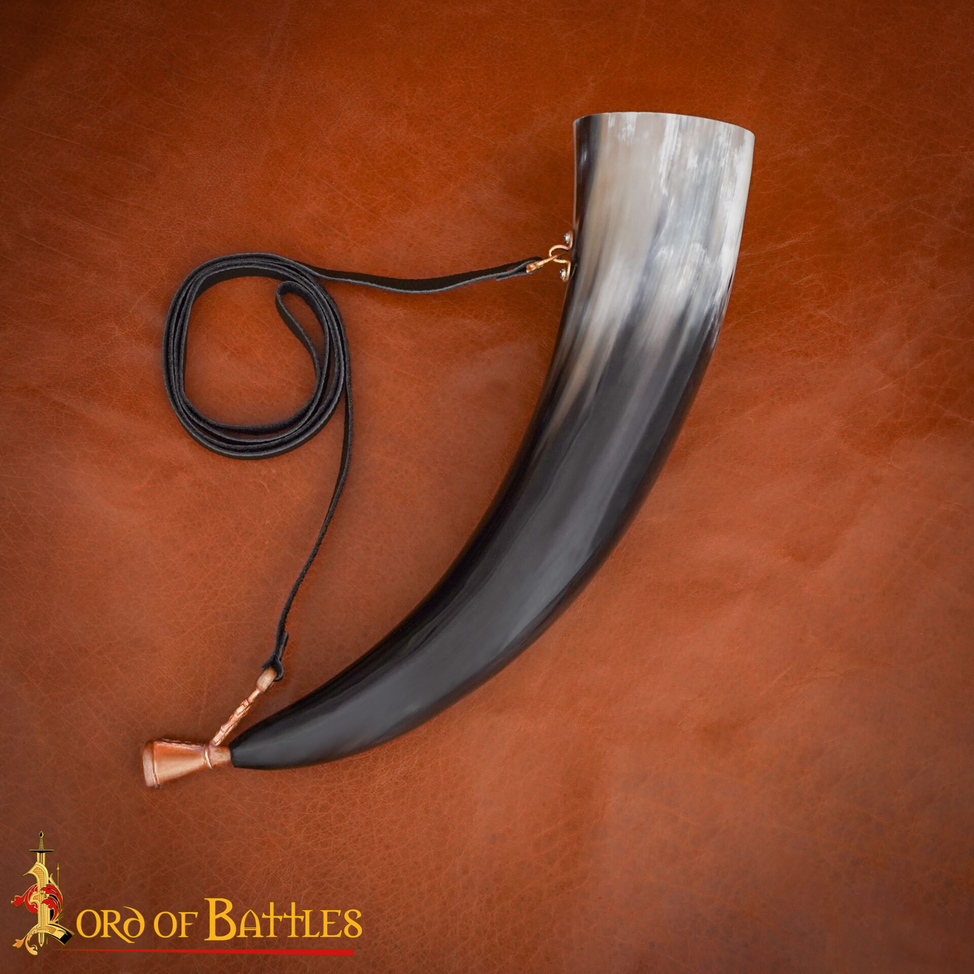 Viking Blowing Horn with Bronze Decoration-26467BZ Blowing Horn