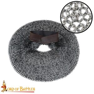 Round Ring Chainmail Aventail, Dome Riveted, 8mm 18 gauge, Mild Steel