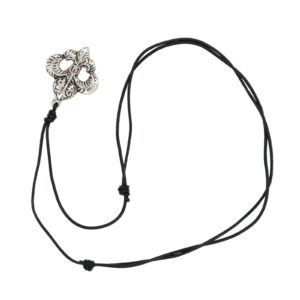 Fleur de Lys Steel Pendant with Genuine Leather Cord