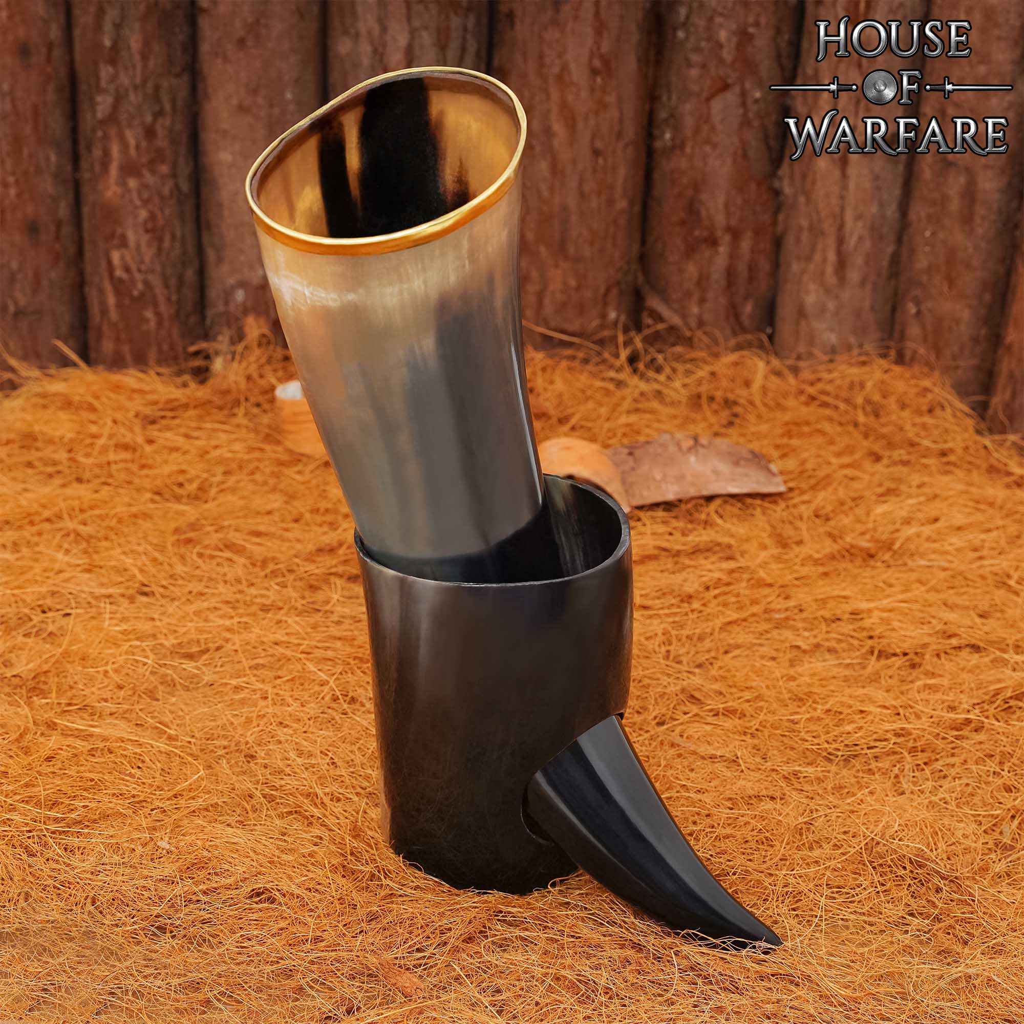 Medieval Viking Genuine Drinking Horn with Holder Medieval Viking Genuine Drinking Horn with Holder