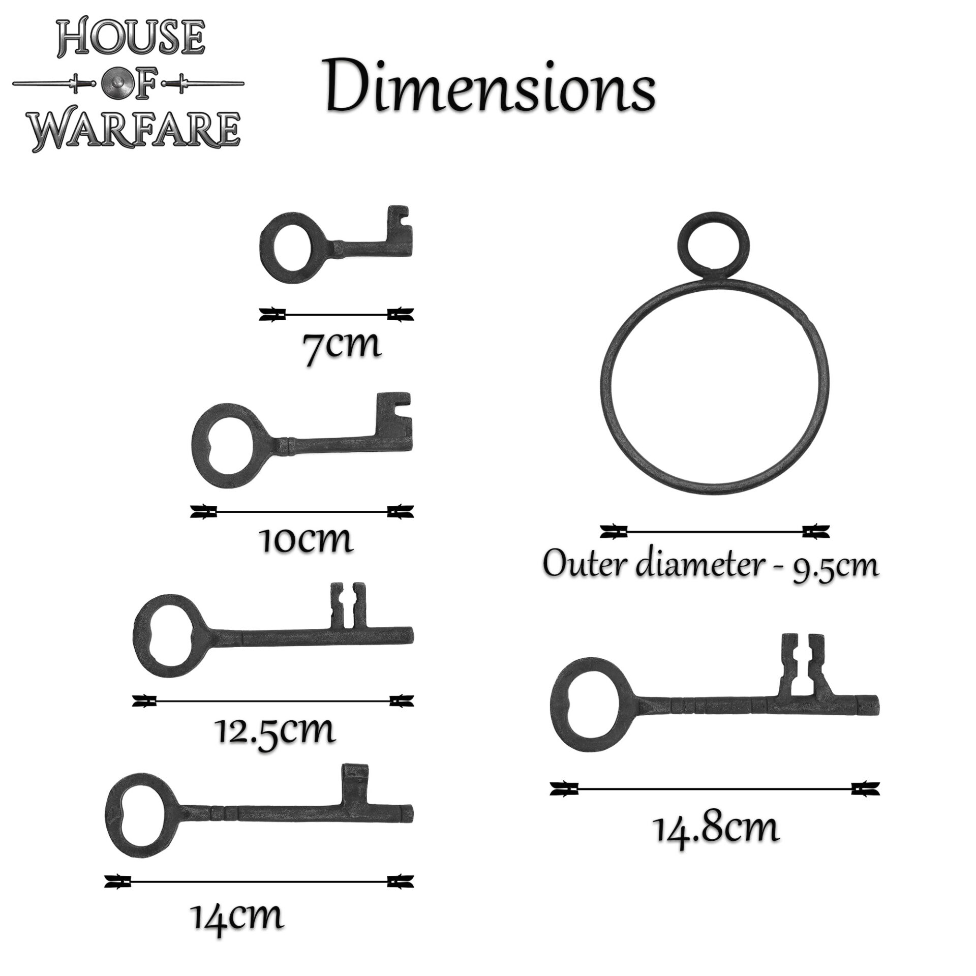 The Pirate's Dungeon Keys Set of 15 Iron Keys