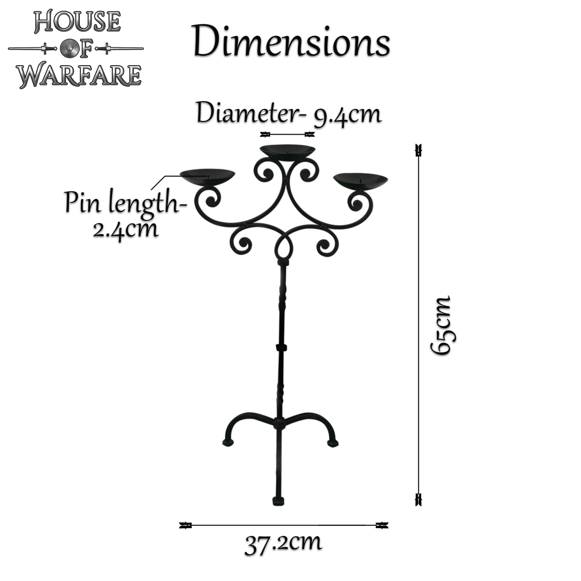 The Vintage Castle Large Hand Forged Candle Stand