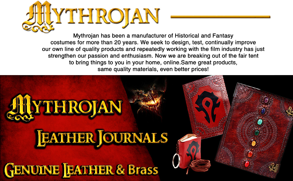 Mythrojan FOR THE HORDE Black WARCRAFT MEDIEVAL LEATHER JOURNAL 5 x 7 inches