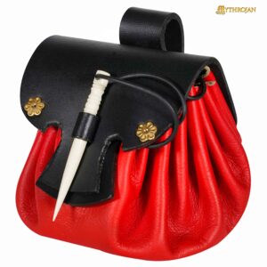 Mythrojan Medieval Small Leather Belt Pouch LARP Renaissance Waist Bag