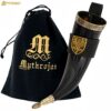 Mythrojan THE TOURNAMENT CHAMPION - Viking Drinking Horn with Black Leather holder Mythrojan THE TOURNAMENT CHAMPION - Viking Drinking Horn with Black Leather holder