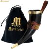 Mythrojan THE ELEGANT LADY Viking Drinking Horn with Brown Leather holder 350ml