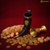 Mythrojan THE TOURNAMENT CHAMPION - Viking Drinking Horn with Black Leather holder Mythrojan THE TOURNAMENT CHAMPION - Viking Drinking Horn with Black Leather holder
