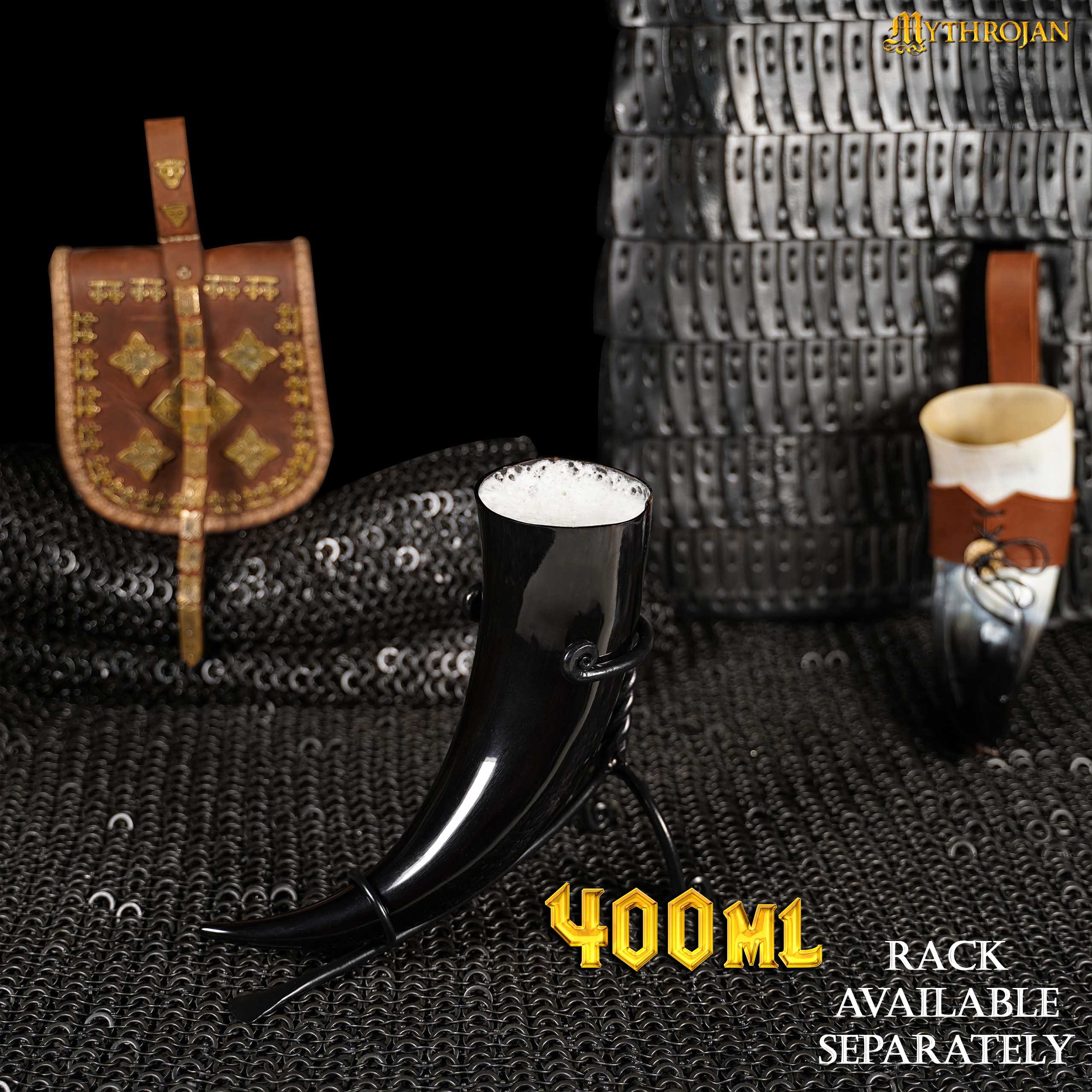 Mythrojan Viking Drinking Horn Viking Wine/Mead Mug 400ml