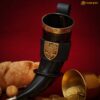 Mythrojan THE TOURNAMENT CHAMPION - Viking Drinking Horn with Black Leather holder Mythrojan THE TOURNAMENT CHAMPION - Viking Drinking Horn with Black Leather holder