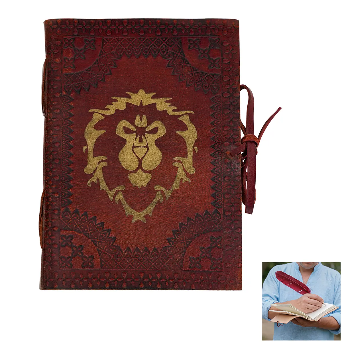 300852BR-Featured-Ai Lion Crest Leather Journal