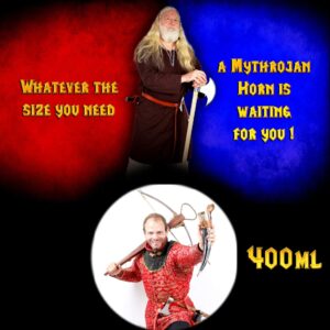 Mythrojan Viking Drinking Horn with Brass Fitting Holder