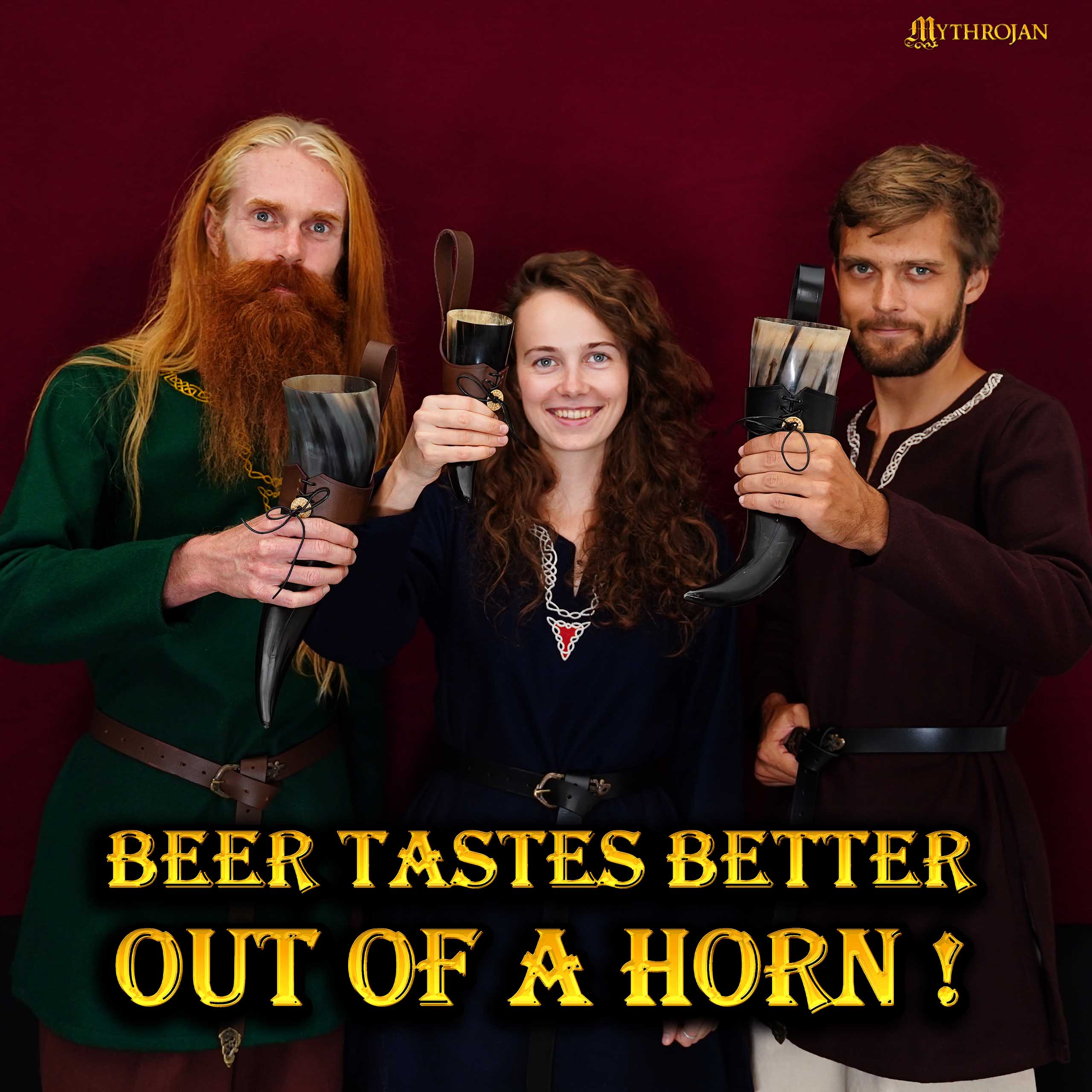 Mythrojan THE TOURNAMENT CHAMPION - Viking Drinking Horn with Black Leather holder Mythrojan THE TOURNAMENT CHAMPION - Viking Drinking Horn with Black Leather holder