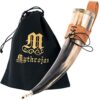 Mythrojan Viking Drinking Horn with Brass Fitting Holder Mythrojan Viking Drinking Horn with Brass Fitting Holder