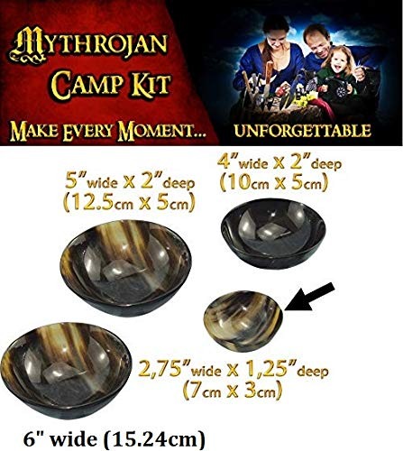 Mythrojan Hand Crafted Small Serving Natural Ox Horn Bowl Set of 2 Mythrojan Hand Crafted Small Serving Natural Ox Horn Bowl Set of 2