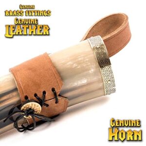 Mythrojan Viking Drinking Horn with Brass Fitting Holder