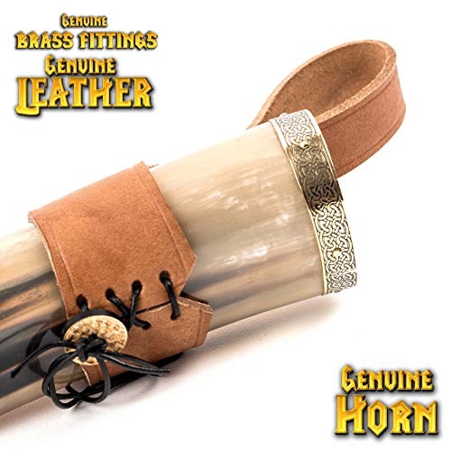 Mythrojan Viking Drinking Horn with Brass Fitting Holder Mythrojan Viking Drinking Horn with Brass Fitting Holder