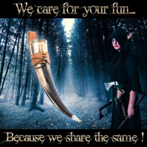 Mythrojan Viking Drinking Horn with Brass Fitting Holder