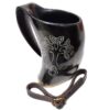 Mythrojan Viking Drinking Horn Tankard Tree of Life with Leather Strap 600ML Mythrojan Viking Drinking Horn Tankard Tree of Life with Leather Strap 600ML