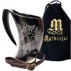 Mythrojan Viking Drinking Horn Tankard Tree of Life with Leather Strap 600ML Mythrojan Viking Drinking Horn Tankard Tree of Life with Leather Strap 600ML
