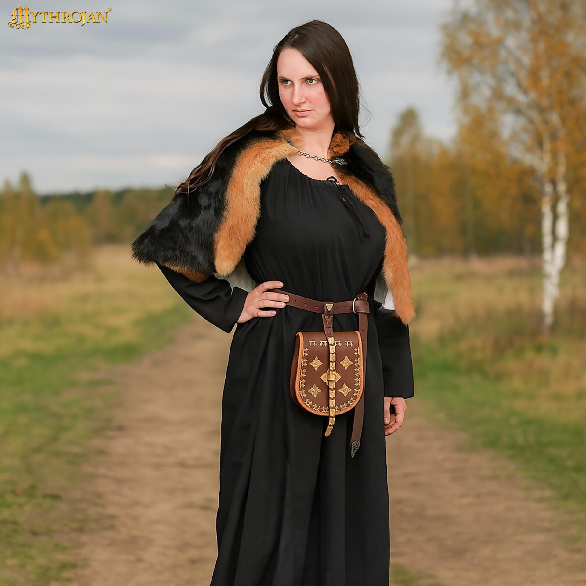 Maiden Medieval Dress Cotton Historical Gown - 300984BK 1 Maiden Medieval Dress