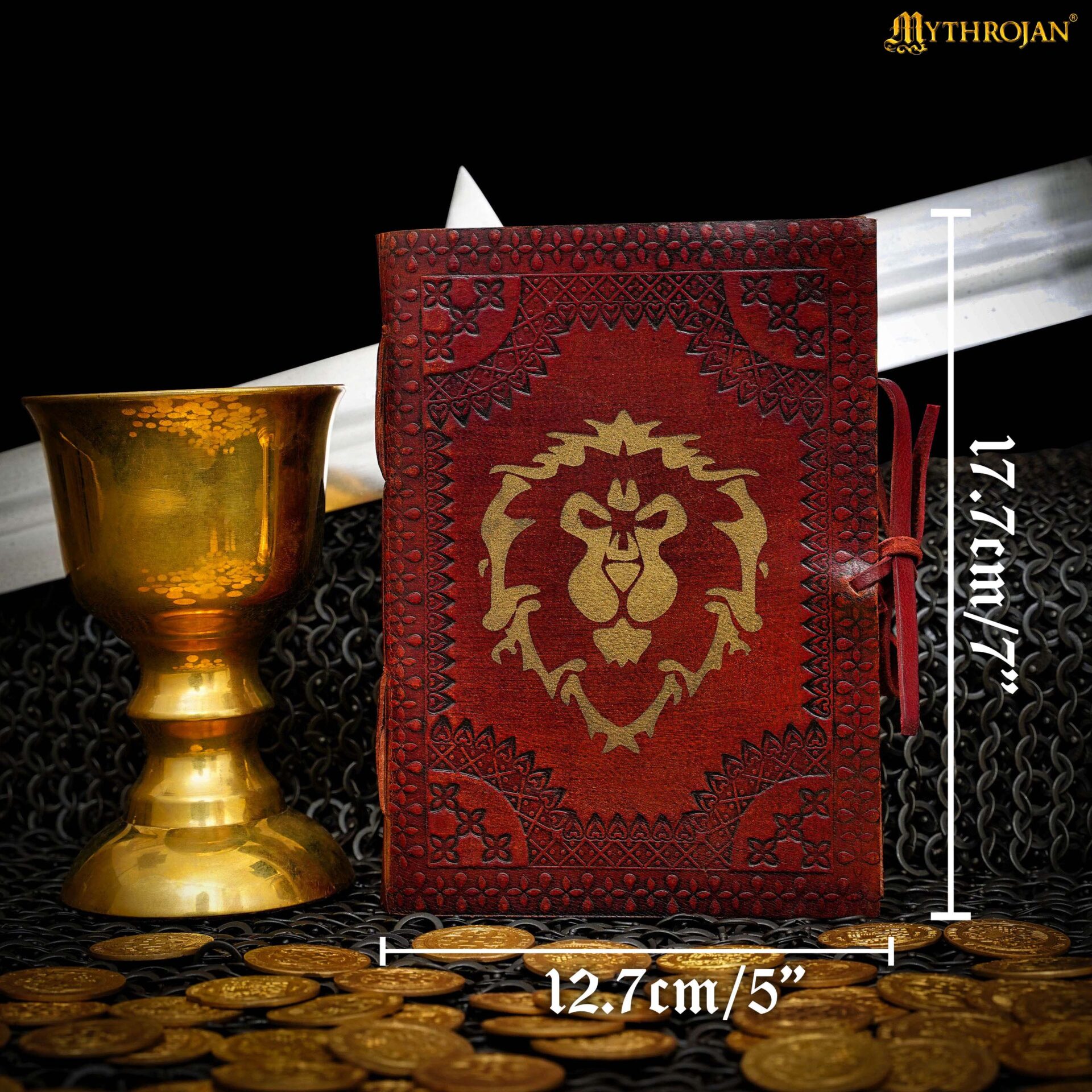 Medieval Lion Crest Leather Journal Fantasy RPG Inspired Handmade Diary-300852BR 2 Leather Journal