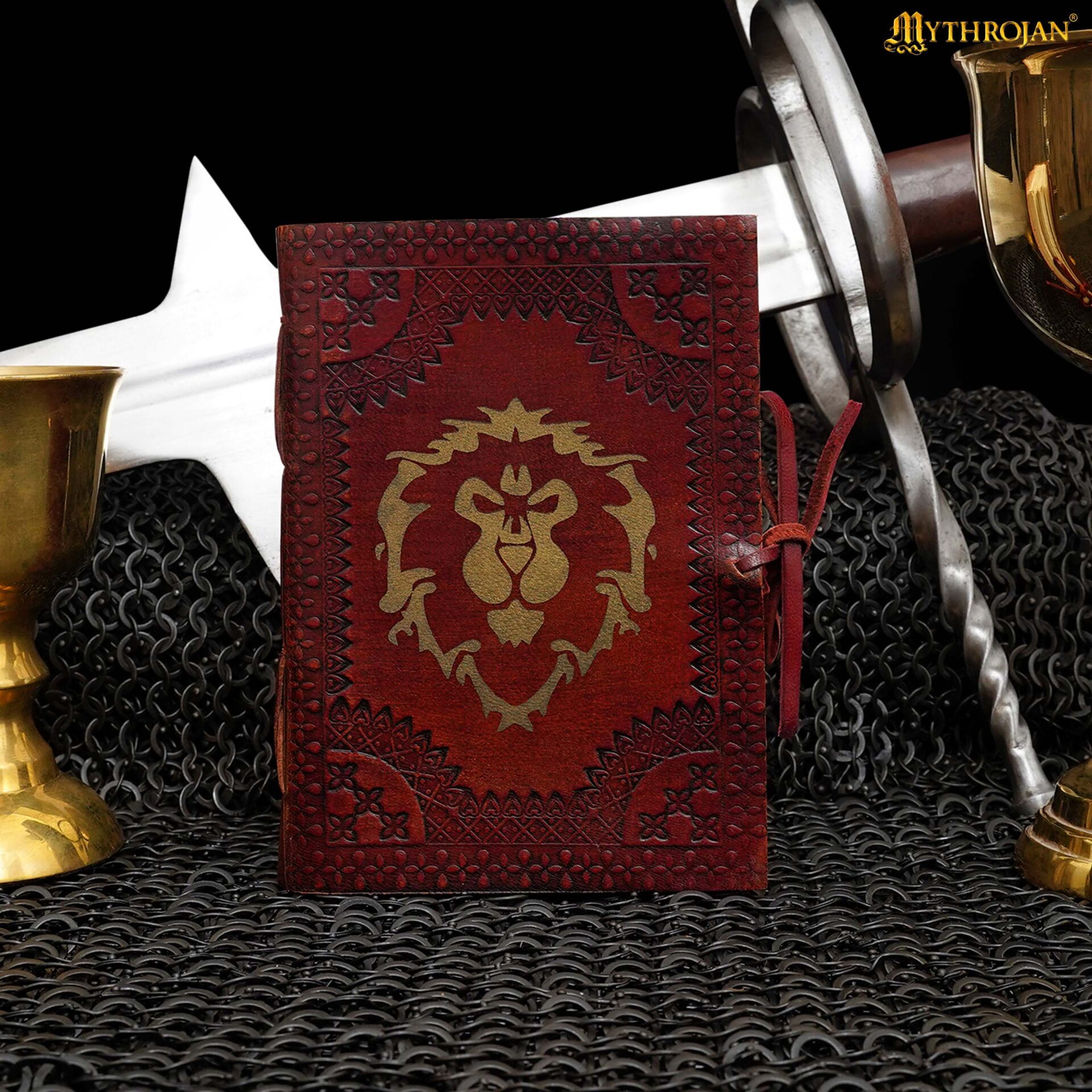 Medieval Lion Crest Leather Journal Fantasy RPG Inspired Handmade Diary-300852BR Leather Journal