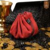 Medieval Suede Leather Coin Pouch Authentic Drawstring Money Bag-300234 Bag