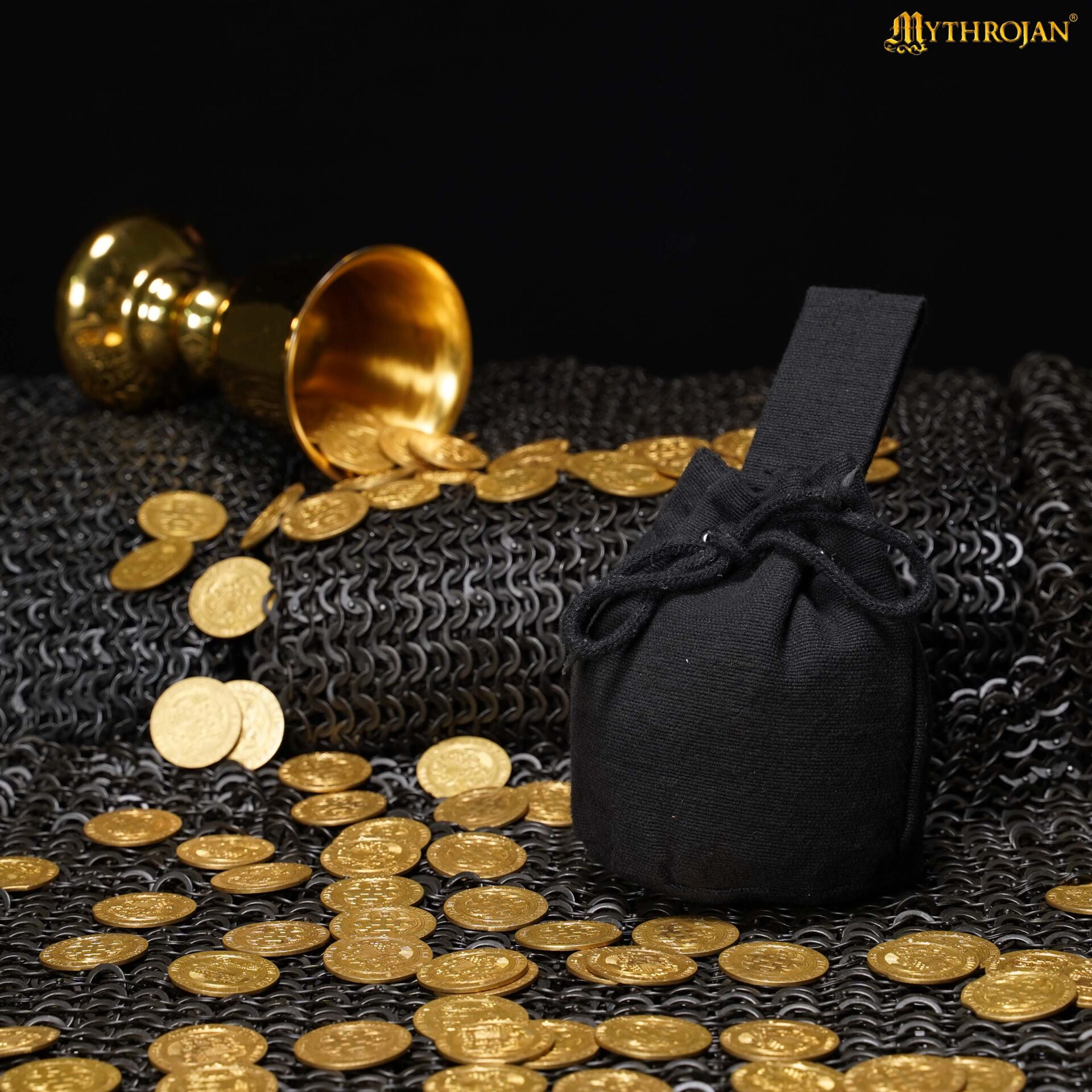 Medieval-cotton-canvas-drawstring-belt-pouch-300778BK 4 Pouch