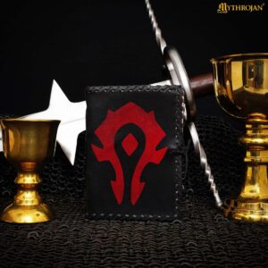 Mythrojan FOR THE HORDE Black WARCRAFT MEDIEVAL LEATHER JOURNAL 5 x 7 inches
