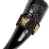 Mythrojan THE KING OF THE NORTH Drinking Horn with Brown Leather holder 300ml