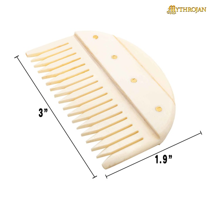 Mythrojan Wide teeth Handmade Germanic Bone Comb Mythrojan Wide teeth Handmade Germanic Bone Comb
