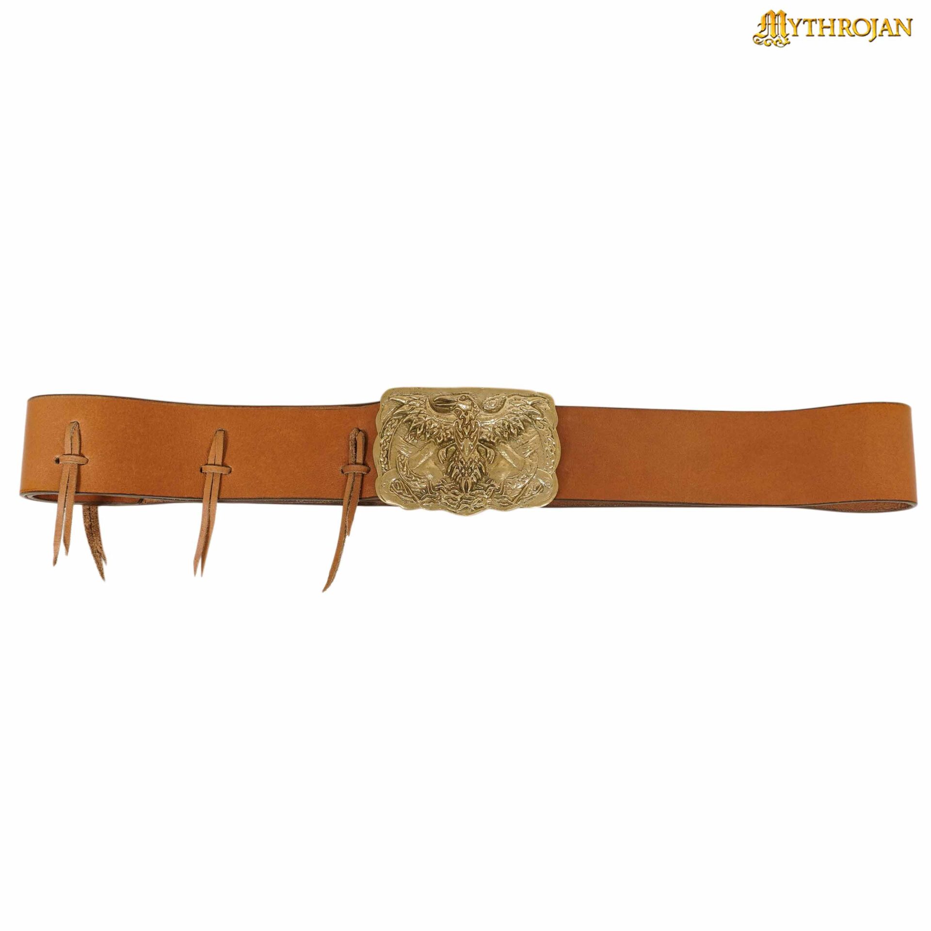 Mythrojan Urban Viking Laced Belt with Odin Raven Solid Brass Buckle & Real Leather Mythrojan Urban Viking Laced Belt with Odin Raven Solid Brass Buckle & Real Leather