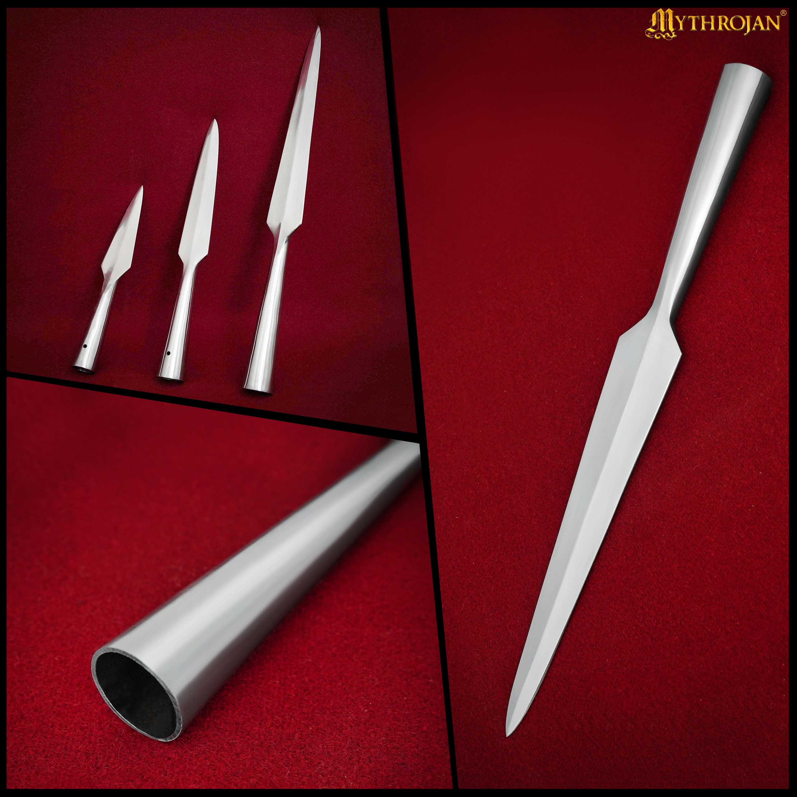 MYTHROJAN MEDIEVAL SPEARHEAD SHARP reenactment battle SCA Viking spearpoint