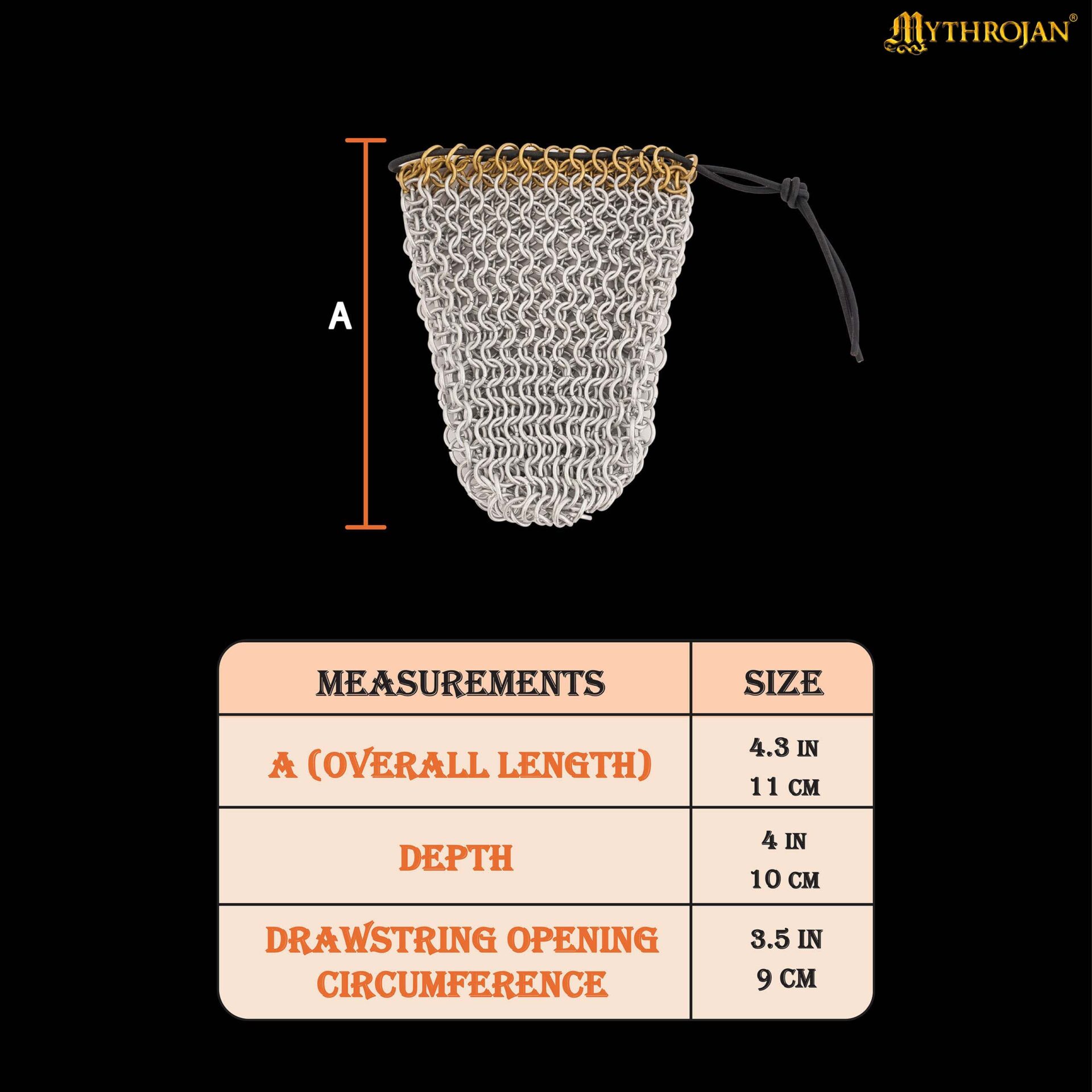 Chainmail Dice Bag 8mm 16 Gauge Anodized Aluminum Drawstring Pouch – DnD, RPG, LARP & Medieval Gaming Chainmail Dice Bag