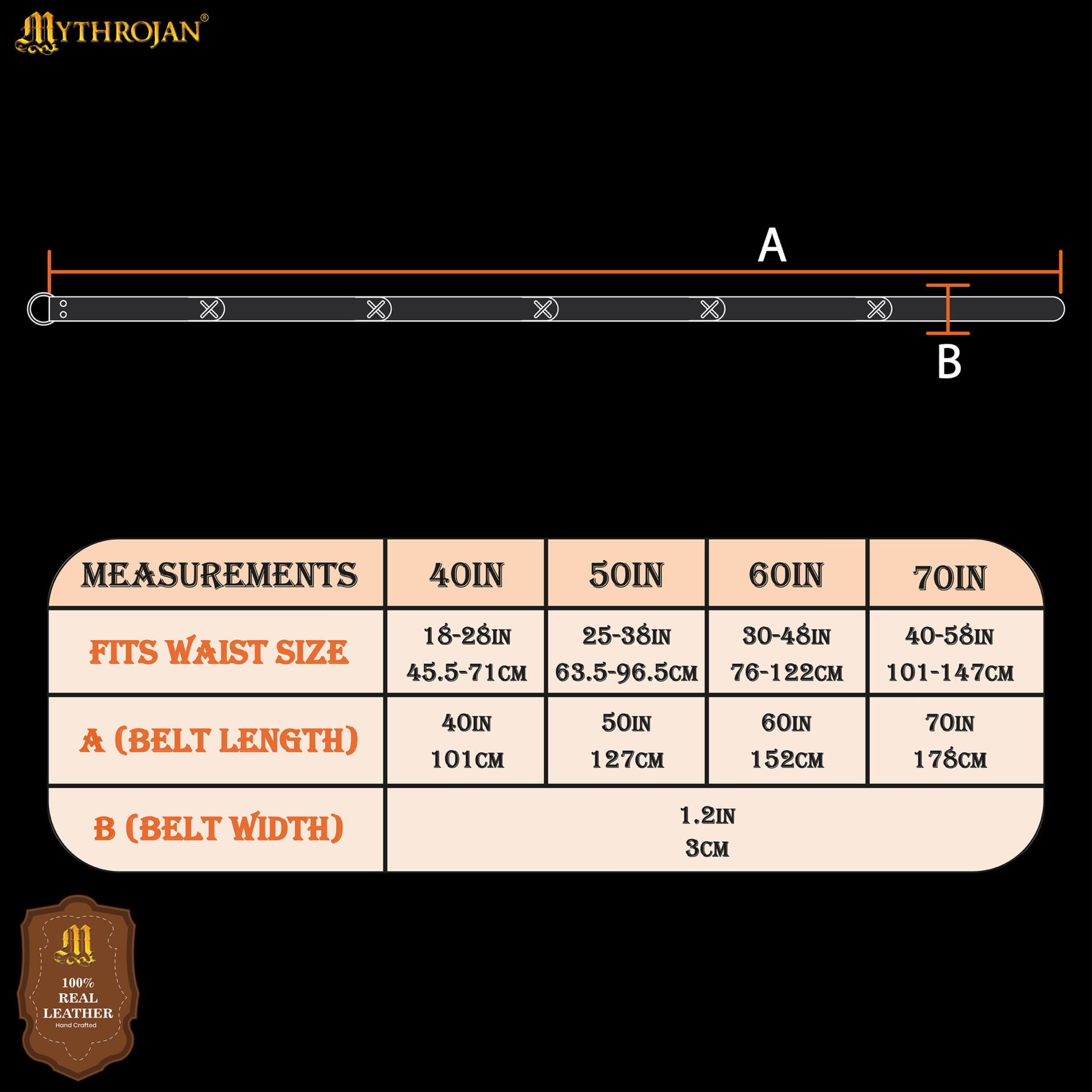 Mythrojan O-Ring Medieval Leather Viking Belt: LARP SCA Warrior Gothic Renaissance