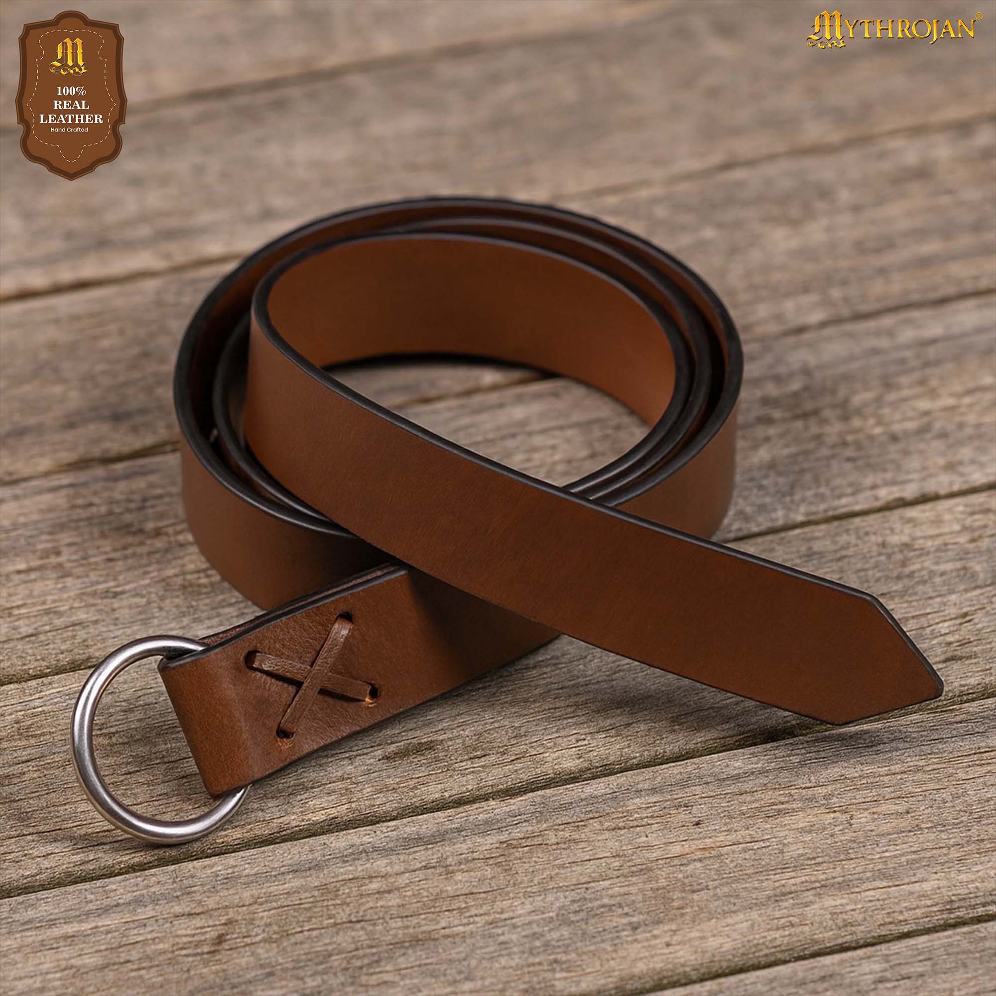 Medieval O-Ring Leather Belt-300904BR O-Ring Leather Belt