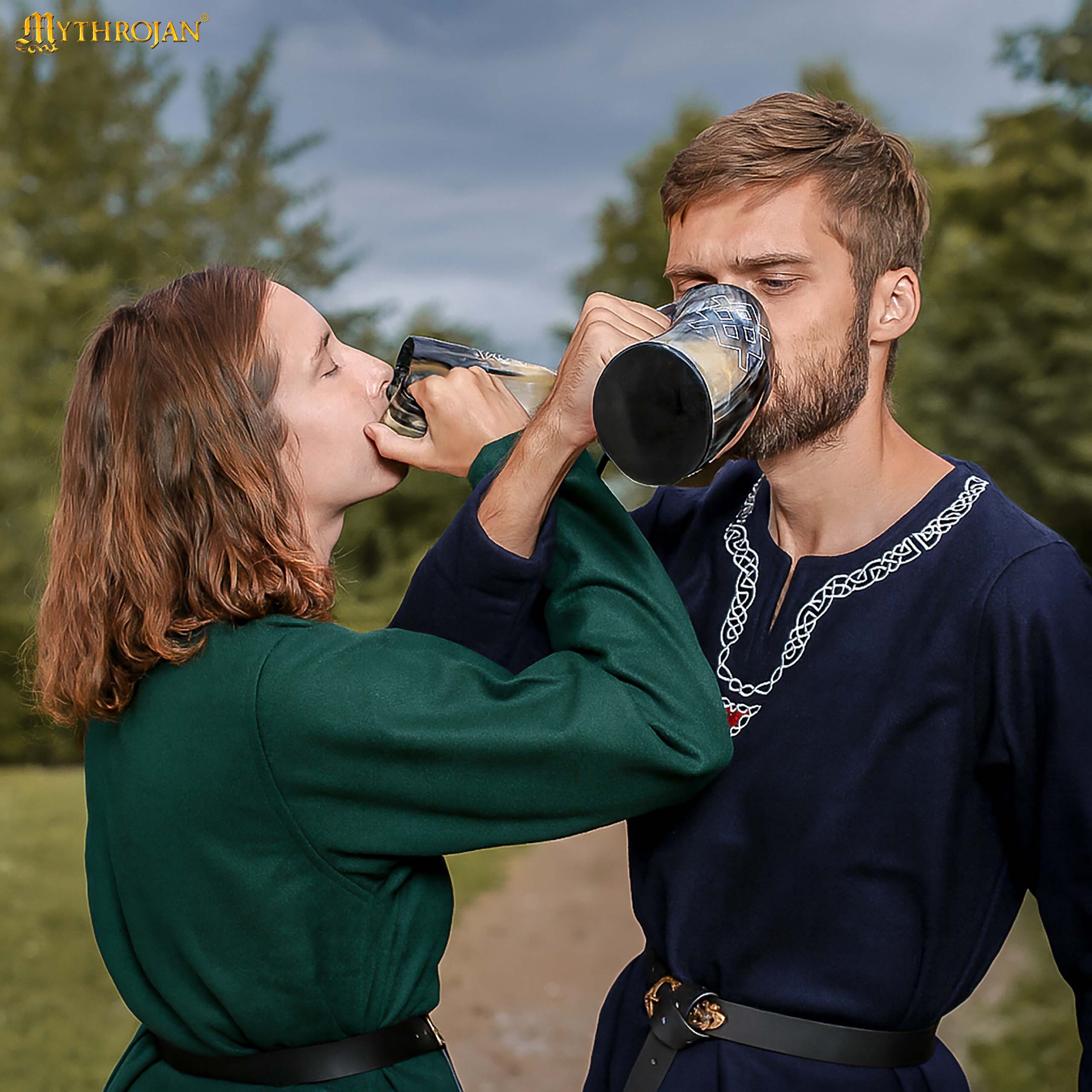 Viking drinking Horn Tankard with Leather Strap-300579 5 Mug