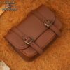15th Century Medieval Leather Belt Bag with Buckle Closures-701184 6 Merchant Leather Bag