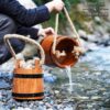 15th Century Medieval Wooden Water Bucket with Rope Handle 1 Medieval Wooden Buckets