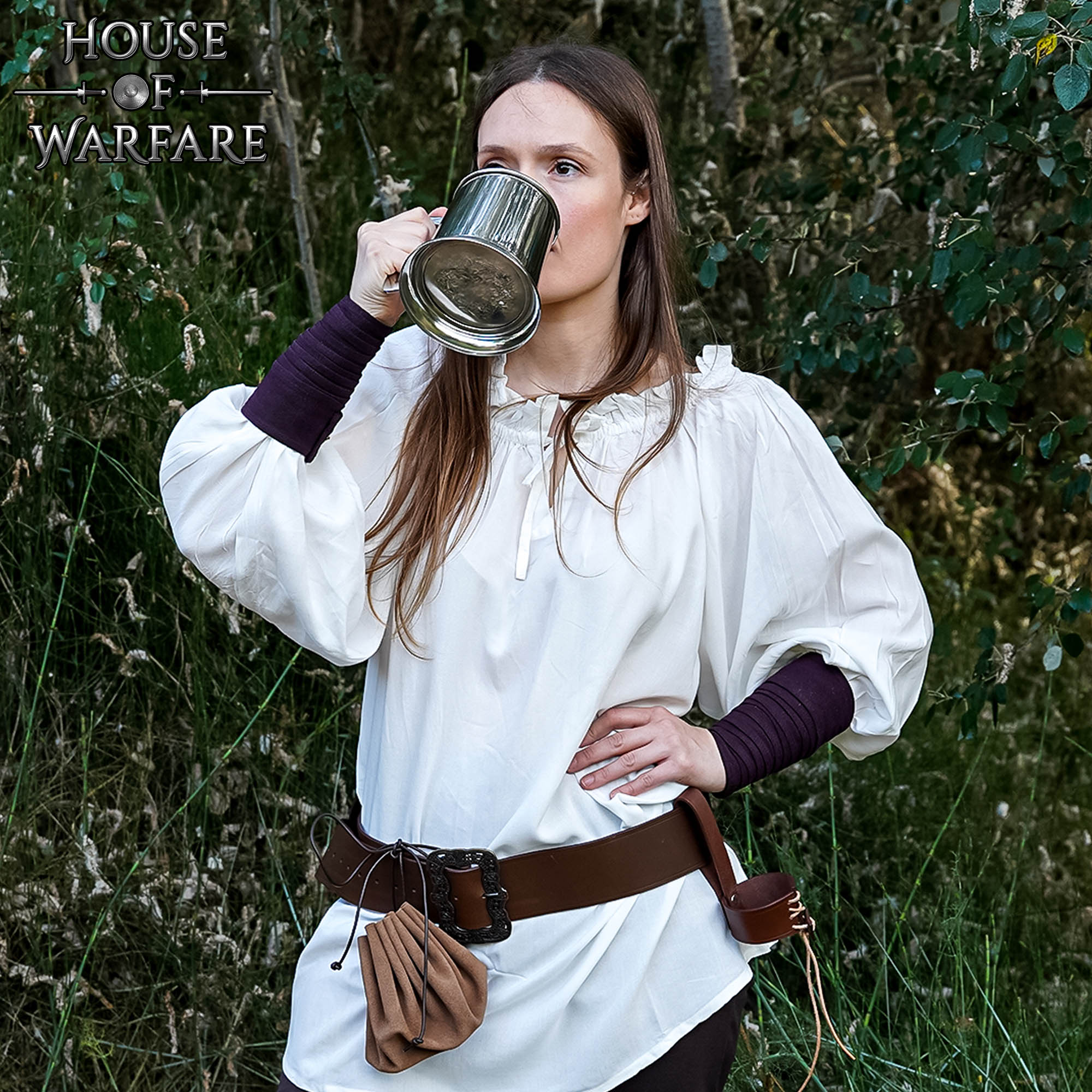 Medieval Stainless Steel Tankard Mug with Polished Handle & Pedestal Base – Ideal for LARP, Feasts, Parties & Gifts Medieval Tankard