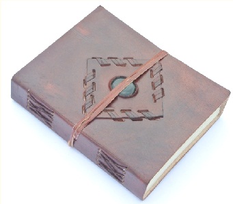 Diary with Green Stone 7" X 5"