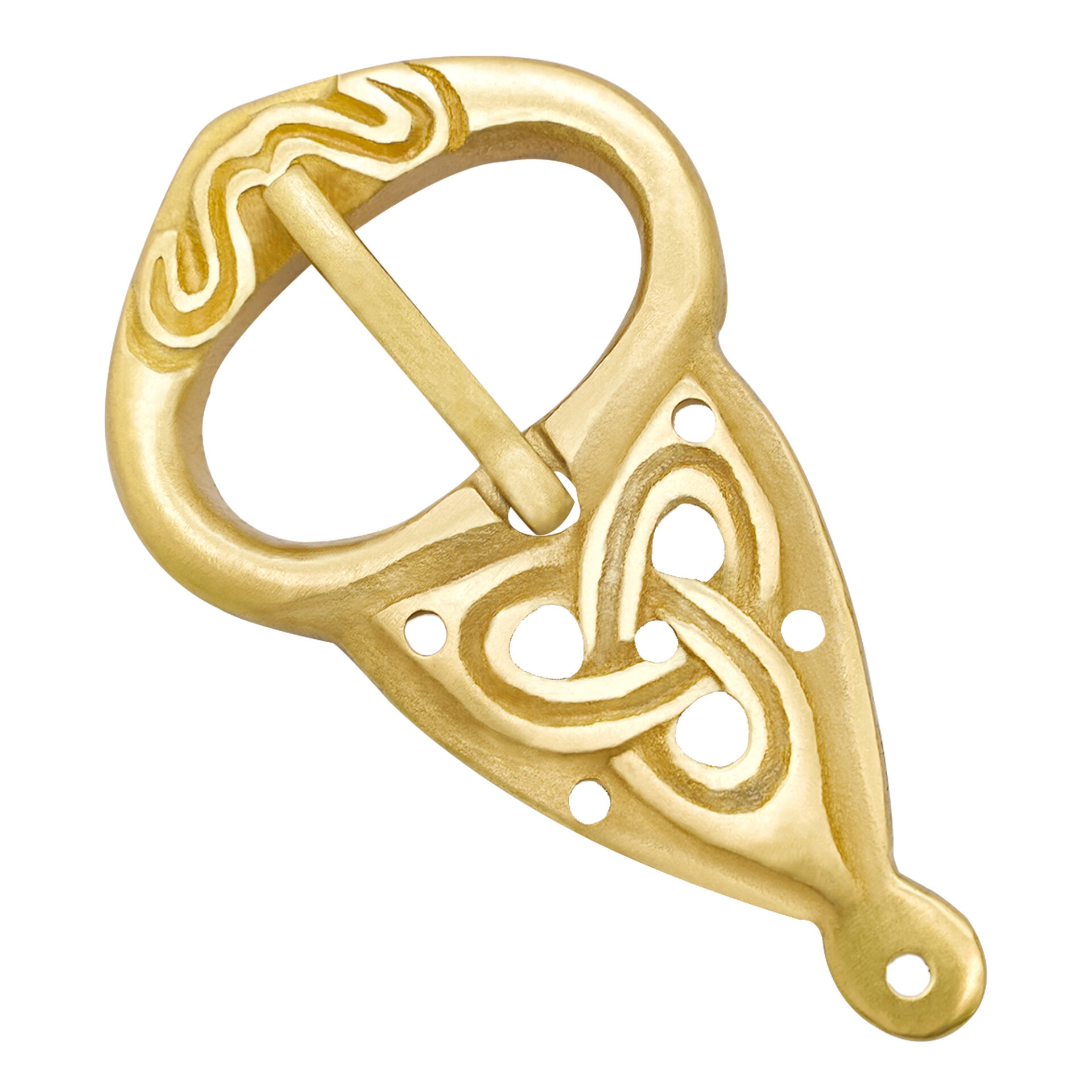 Viking Belt Buckle with Backplate Celtic Knotwork Pure Brass